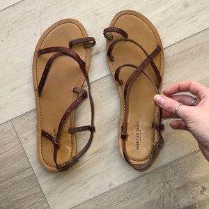 Size 8 Tan Strappy American Eagle Sandals